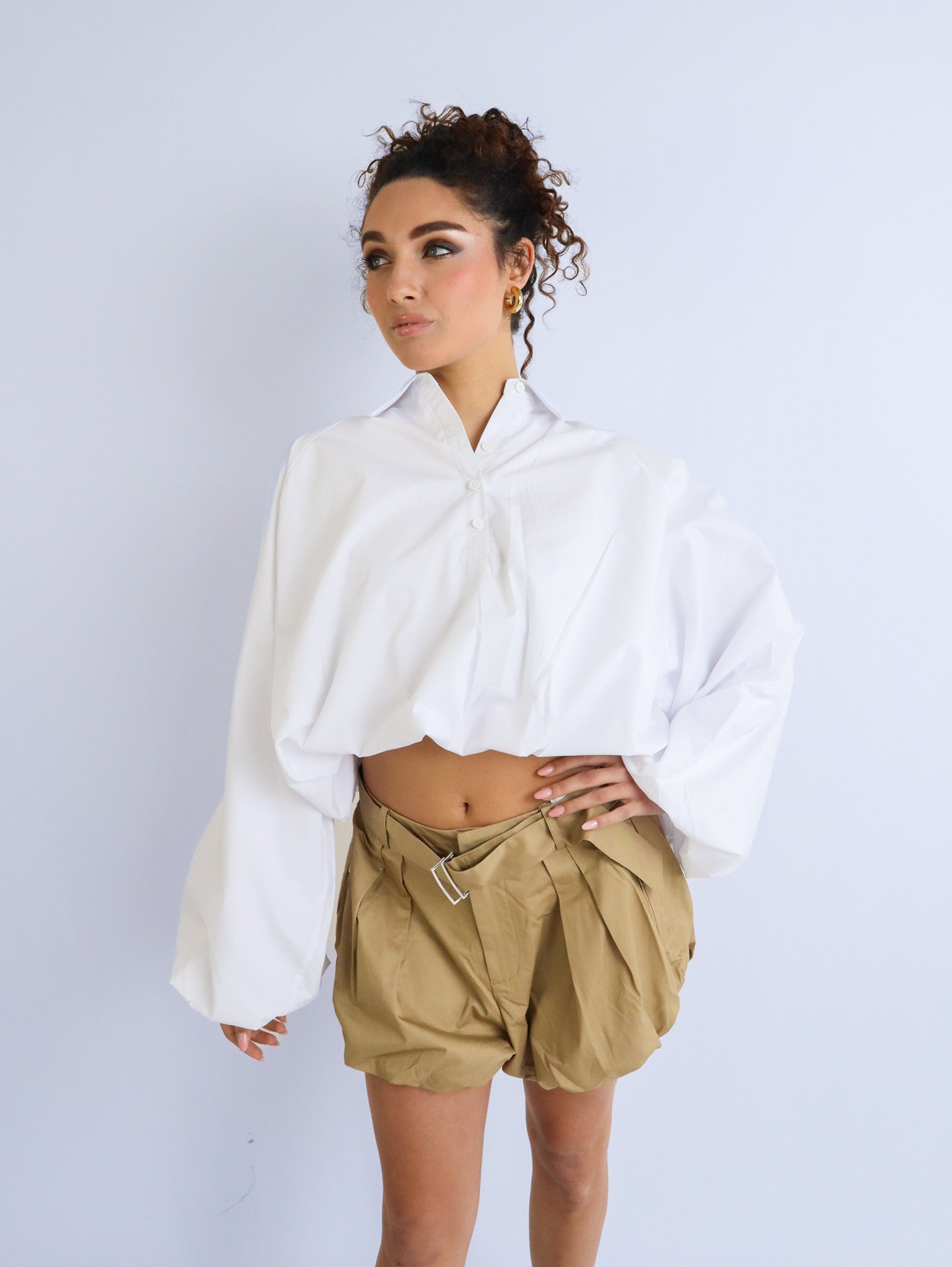 Camicia cropped bianca