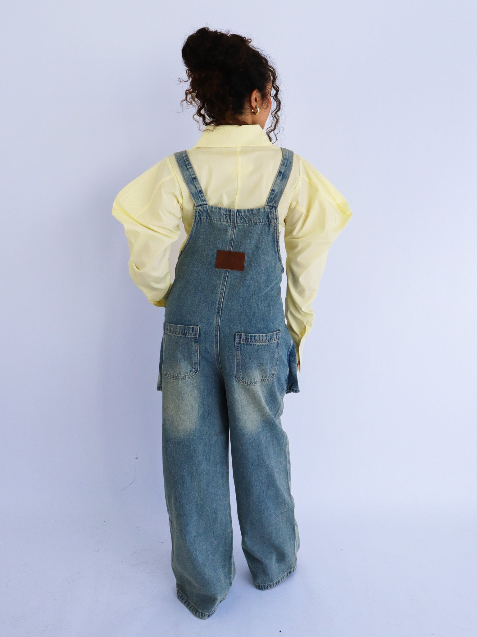 Salopette in denim wide leg