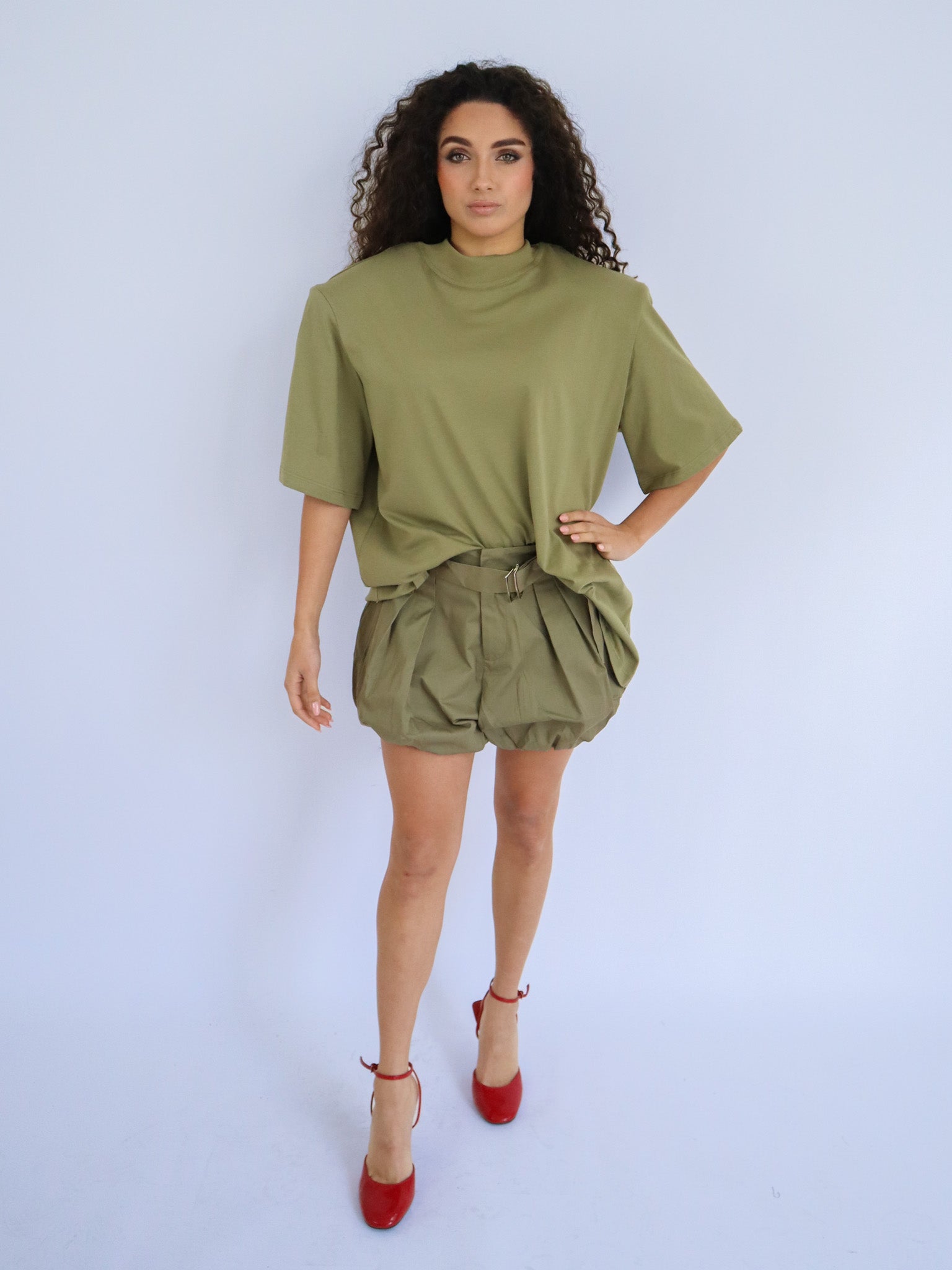 T-shirt oversize collo alto