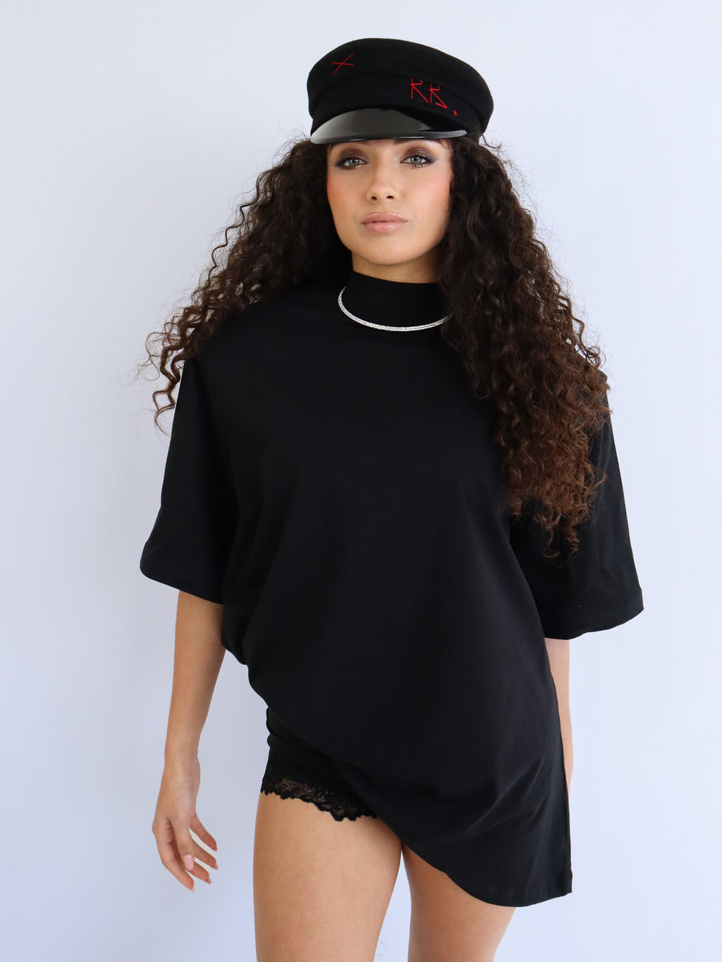 T-shirt oversize collo alto